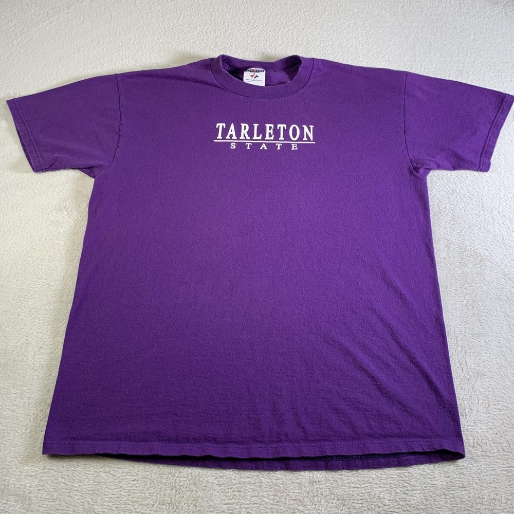 Vintage Tarleton State Shirt Mens Large Purple College Graphic‎ Jerzees USA 90s